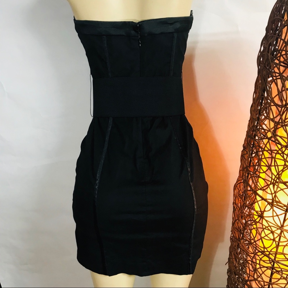 🔥2bBebe Black Strapless Dress XS Belt 🔥 - Picture 5 of 7